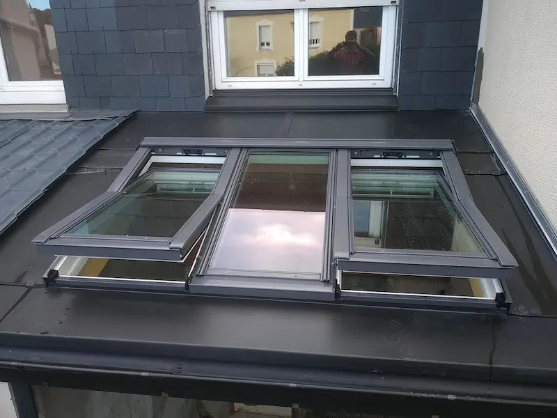 Verrière atelier 3-en-1 Velux vue du dessus 